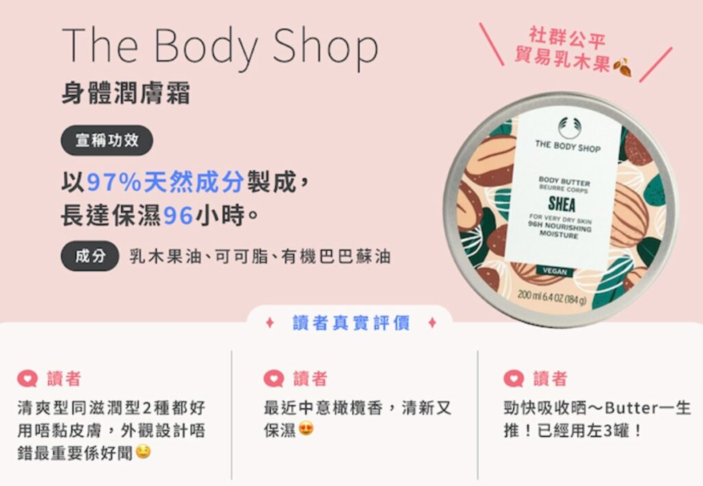 The Body Shop 身體潤膚霜