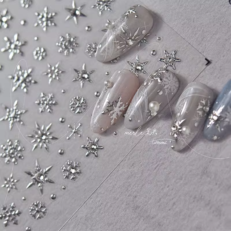 冰晶雪花美甲